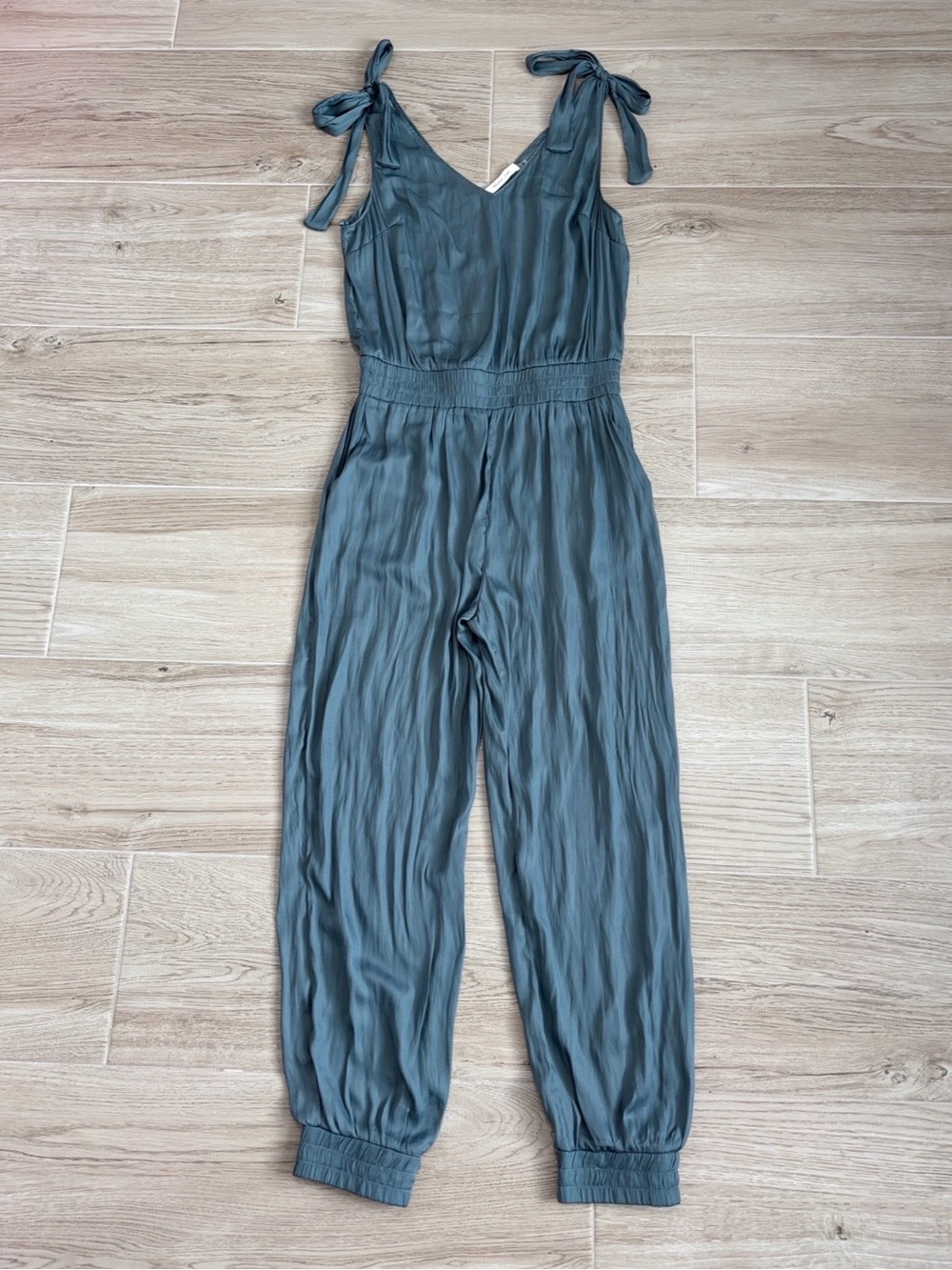 NWT Mustard Seed Jumpsuit Romper Tank Top Straps Green Blue Women’s Medium